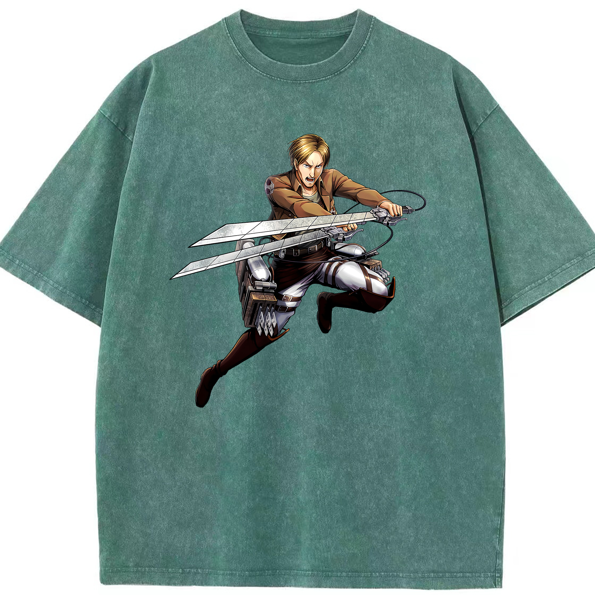（画像用） 進撃の巨人 Attack on Titan 綿100% ヴィンテージ風 半袖Tシャツ（フロントプリント）